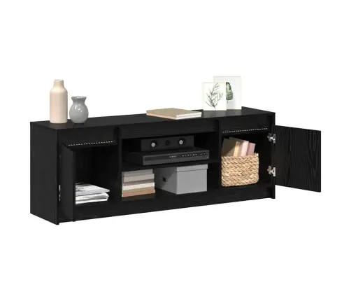 Tv Skapītis Ar Led Melnā Ozolkoka, 139.5X34X50 Cm, No Inženiertehniskās Koksnes Vidaxl Tv Skapītis Ar Led Melnā Ozolkoka, 139.5X34X50 Cm, No Inženiertehniskās Koksnes Vidaxl
