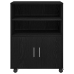 Rullikapp Riiuliga Rattaga Must Tamm 60 X 48 X 81 Cm Tehispuit