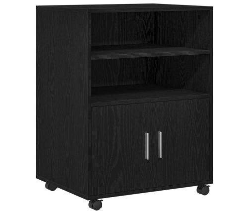 Rullikapp Riiuliga Rattaga Must Tamm 60 X 48 X 81 Cm Tehispuit