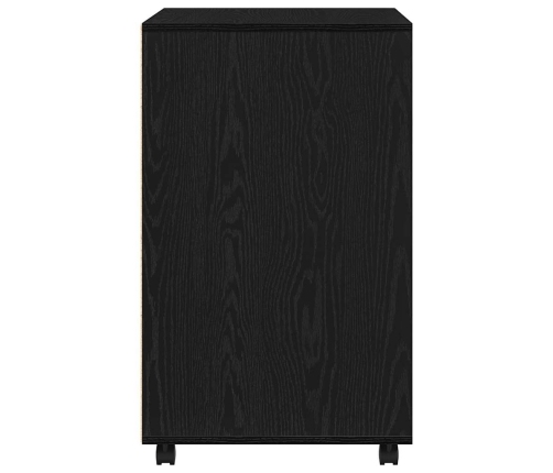 Rullikapp Riiuliga Rattaga Must Tamm 60 X 48 X 81 Cm Tehispuit