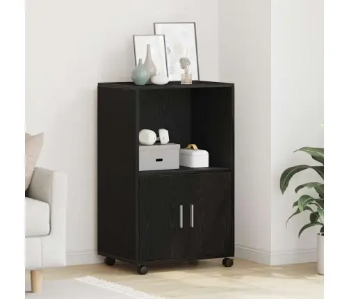 Ritināmais Skapītis Melnā Ozola Krāsā 55X40X91 Cm No Inženierijas Koka Vidaxl Ritināmais Skapītis Melnā Ozola Krāsā 55X40X91 Cm No Inženierijas Koka Vidaxl