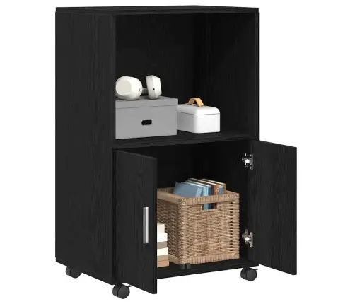 Ritināmais Skapītis Melnā Ozola Krāsā 55X40X91 Cm No Inženierijas Koka Vidaxl Ritināmais Skapītis Melnā Ozola Krāsā 55X40X91 Cm No Inženierijas Koka Vidaxl