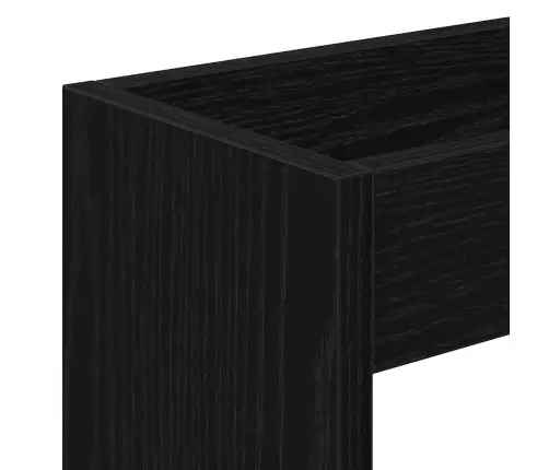 Šaurs Vannas Skapītis Ar Riteņiem Melns Ozols Inženierijas Koks Vidaxl