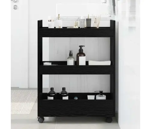 Kitsas Ladustustrolley Must Tamm 60 X 22 X 80 Cm Tehispuit