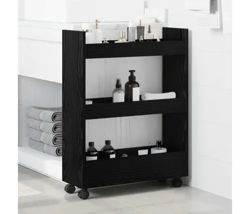 Kitsas Ladustustrolley Must Tamm 60 X 22 X 80 Cm Tehispuit