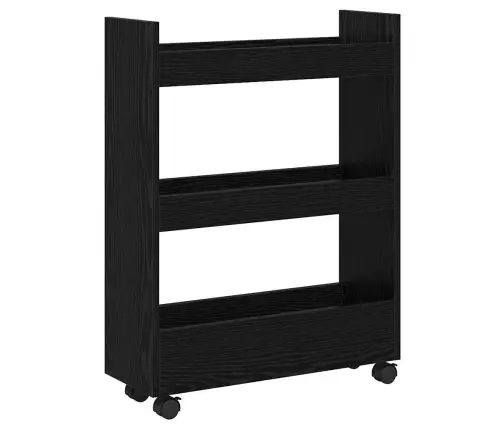 Kitsas Ladustustrolley Must Tamm 60 X 22 X 80 Cm Tehispuit