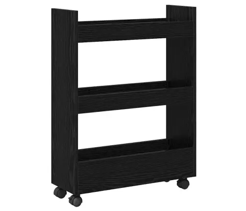 Kitsas Ladustustrolley Must Tamm 60 X 22 X 80 Cm Tehispuit