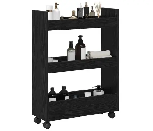 Kitsas Ladustustrolley Must Tamm 60 X 22 X 80 Cm Tehispuit