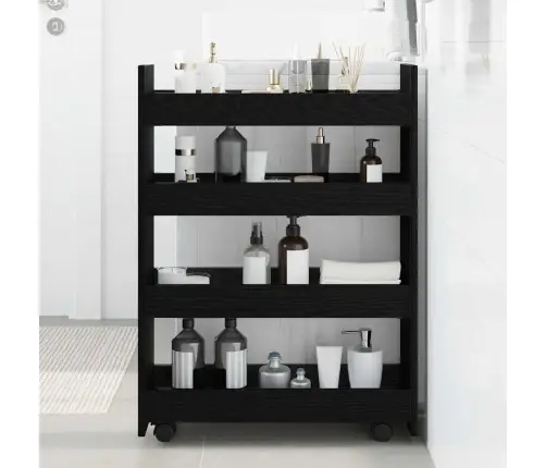 Kitsas Ladustustrolley Must Tamm 60 X 20 X 82 Cm Tehispuit