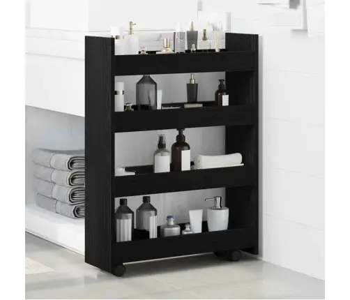 Kitsas Ladustustrolley Must Tamm 60 X 20 X 82 Cm Tehispuit