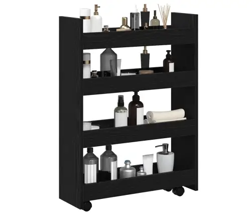 Kitsas Ladustustrolley Must Tamm 60 X 20 X 82 Cm Tehispuit