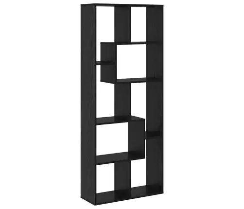 Knygų Lentyna Juoda Ąžuolo 67 X 25 X 161.5 Cm Apdirbta Mediena