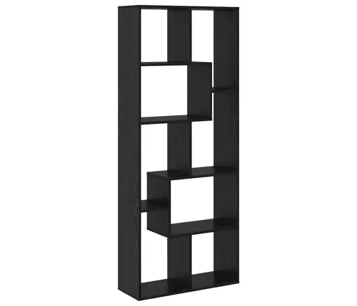 Knygų Lentyna Juoda Ąžuolo 67 X 25 X 161.5 Cm Apdirbta Mediena