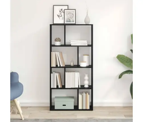 Melns Ozola Grāmatu Plaukts Melns Ozols Inženierētā Koksne Vidējs Vidaxl