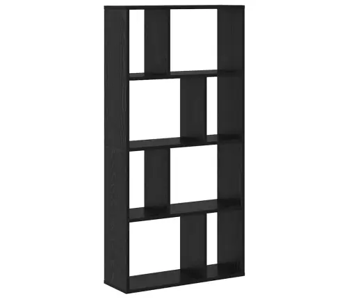 Melns Ozola Grāmatu Plaukts Melns Ozols Inženierētā Koksne Vidējs Vidaxl