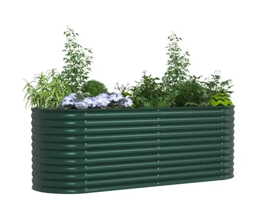 Dārza Paceltā Gulta, Zaļā, 240X80X81 Cm, Cinkots Tērauds Vidaxl