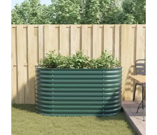 Dārzā Pacelta Gulta Dārzam Zaļā Krāsā 160X80X81 Cm Cinkotā Tēraudā Vidaxl