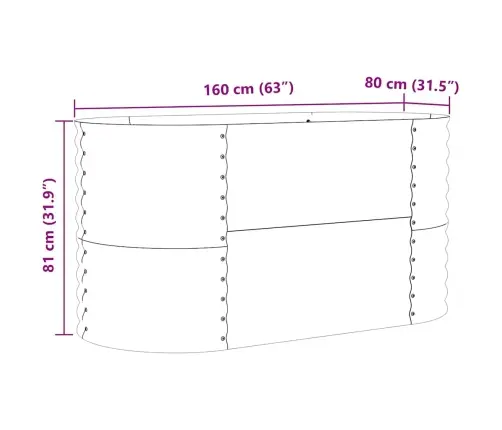 Dārzā Pacelta Gulta Dārzam Zaļā Krāsā 160X80X81 Cm Cinkotā Tēraudā Vidaxl