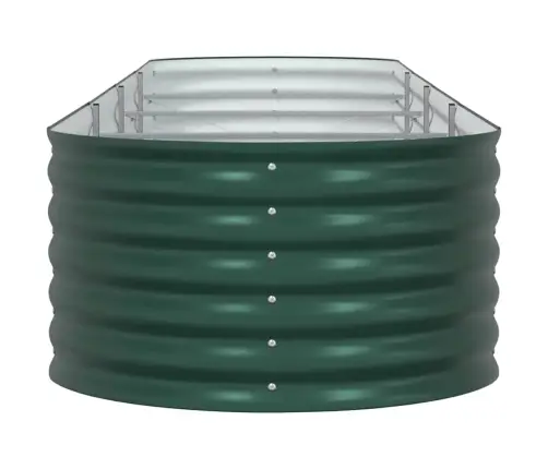 Dārza Paaugstināta Gulta, Zaļa, 400X80X44 Cm, Cinkots Tērauds Vidaxl