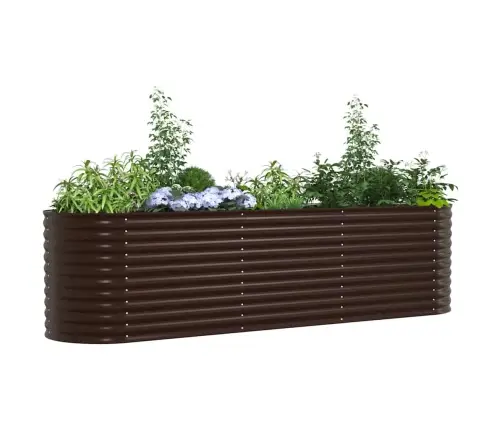 Dārza Paceltā Gulta Brūna 320X80X81 Cm Cinkots Tērauds Vidaxl