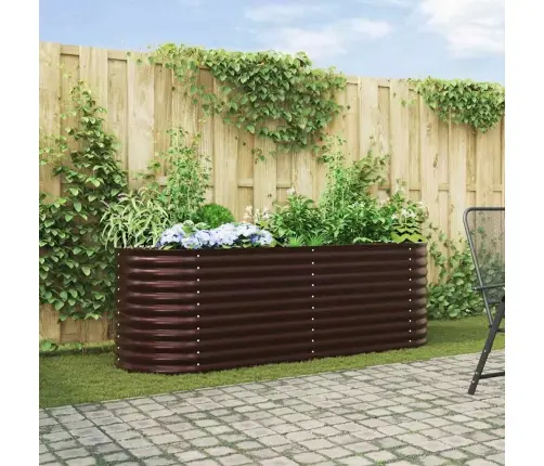 Dārzs Augstais Gultas Noma Brūnā 240X80X81 Cm Cinkots Tērauds Vidaxl