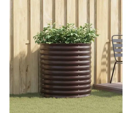 Dārza Pacelta Gulta - Brūns 80X80X81 Cm Galdējis Tērauds Vidaxl