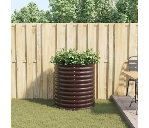 Dārza Pacelta Gulta - Brūns 80X80X81 Cm Galdējis Tērauds Vidaxl