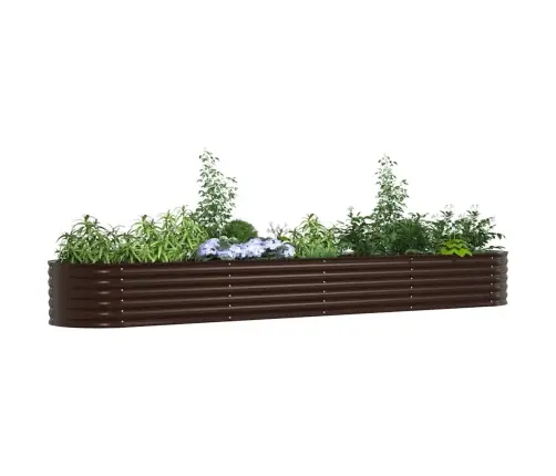 Dārza Pacelta Gulta Brūnā Krāsā, Izmēri 400X80X44 Cm, Izgatavota No Galvanizēta Tērauda Vidaxl