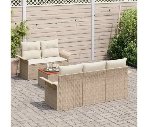 Aia Diivanikomplekt Padjaga 6 Pcs Beež Polürotang