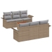Sodo Sofų Rinkinys 7 Pcs Smėlio Poli Ratanas