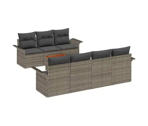 8 Daļu Dārza Dīvānu Komplekts Ar Spilveniem Pelēkā Krāsā Vidaxl