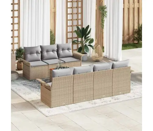 Aia Diivanikomplekt Padjaga 8 Pcs Beež Polürotang