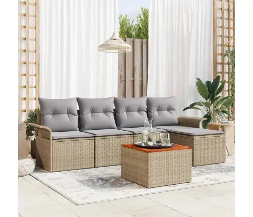 Aia Diivanikomplekt Padjaga 6 Pcs Beež Polürotang