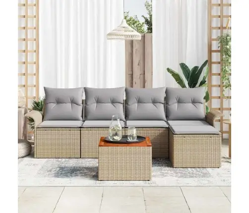 Aia Diivanikomplekt Padjaga 6 Pcs Beež Polürotang