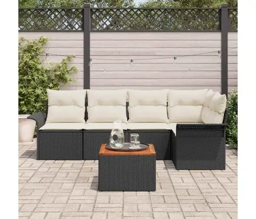 Aia Diivanikomplekt Padjaga 6 Pcs Must Polürotang