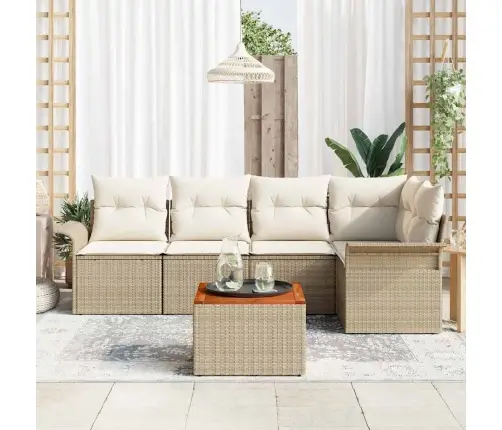 Aia Diivanikomplekt Padjaga 6 Pcs Beež Polürotang