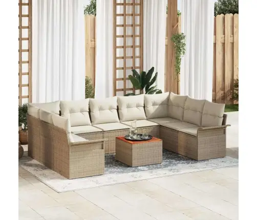 Aia Diivanikomplekt 10 Pcs Beež Polürooster