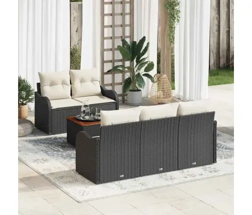 Aia Diivanikomplekt Padjaga 6 Pcs Must Polürotang