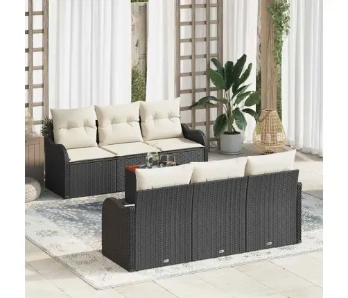 Aia Diivanikomplekt Padjaga 7 Pcs Must Polürotang