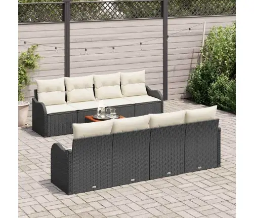 Aia Diivanikomplekt Padjaga 9 Pcs Must Polürotang