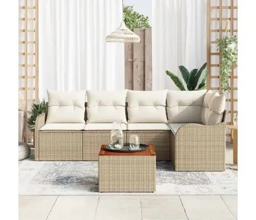 Aia Diivanikomplekt Padjaga 6 Pcs Beež Polürotang