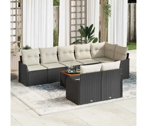 Aia Diivanikomplekt Padjaga 9 Pcs Must Polürotang