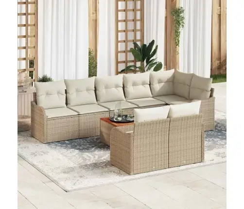 Aia Diivanikomplekt Padjaga 9 Pcs Beež Polürotang