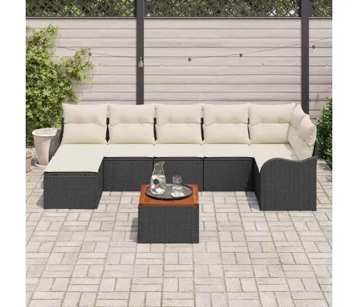 8 Daļu Dārza Dīvānu Komplekts Ar Spilveniem Melns Poli Rotangpalmas Akācija Vidaxl 8 Daļu Dārza Dīvānu Komplekts Ar Spilveniem Melns Poli Rotangpalmas Akācija Vidaxl