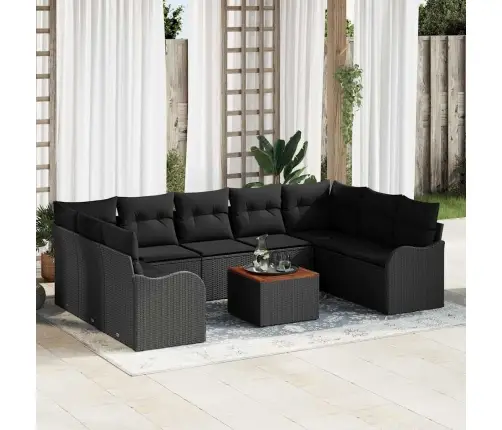 Aia Diivanikomplekt 10 Pcs Must Polürooster