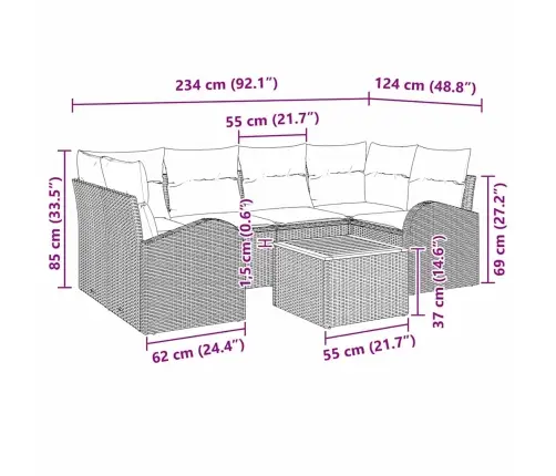 Aia Diivanikomplekt 7 Pcs Must Polürooster