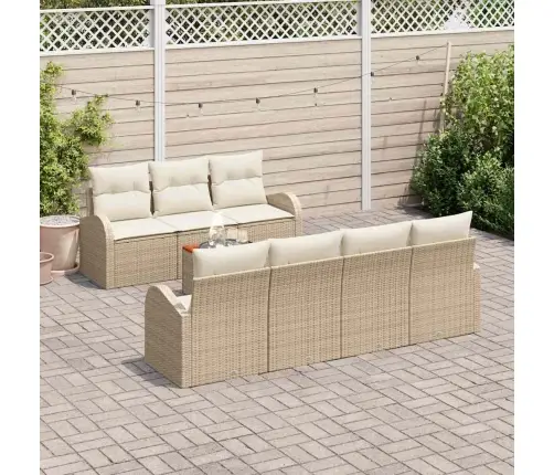 8 Daļu Dārza Dīvānu Komplekts Ar Spilveniem Bēšs Rotangpalma Akācija Vidaxl