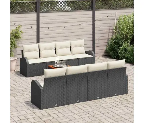 Dārza Dīvānu Komplekts 9 Pcs Melna Poliūtu Rotangpalma Vidaxl