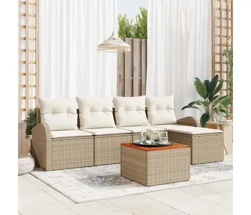 Aia Diivanikomplekt Padjaga 6 Pcs Beež Polürotang