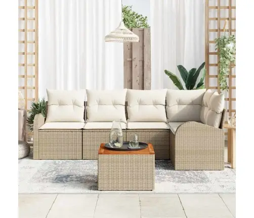 Aia Diivanikomplekt Padjaga 6 Pcs Beež Polürotang